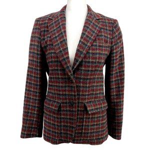 DONATED: Vintage The Wool Plaid Blazer Jacket Academia Women's 8 Red